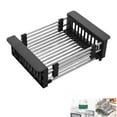 thumbnail image 1 of Extendable Stainless Steel Kitchen Drain Basket with Adjustable Boom – Retractable Rack for Vegetables, Fruits, and Dishes, 11.8"x8.7", 1 of 5