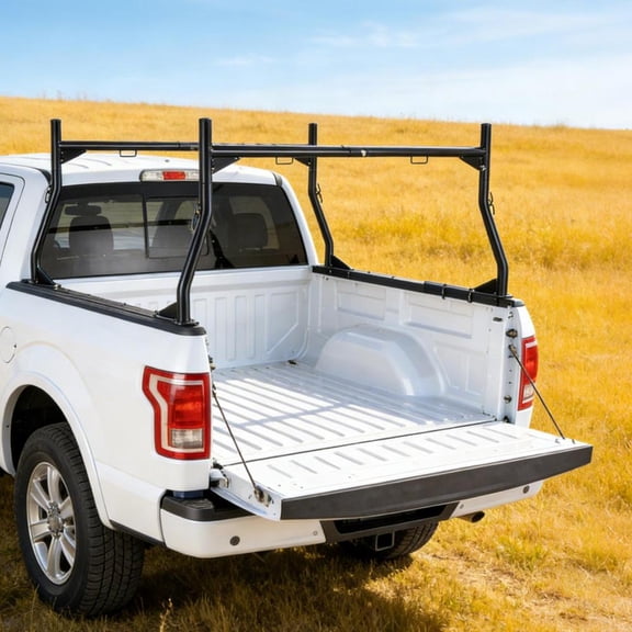 Extendable Steel Truck Ladder Rack - 800 lbs Capacity, 49-74 inch, Non-Drilling for Kayak, Surfboard, Lumber, Ladder