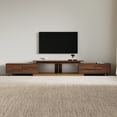thumbnail image 1 of siu want Extendable TV Stand for 55-100 inch TVs, Modern TV Console with 4 Drawers, Walnut Entertainment Center for Living Room, 1 of 12