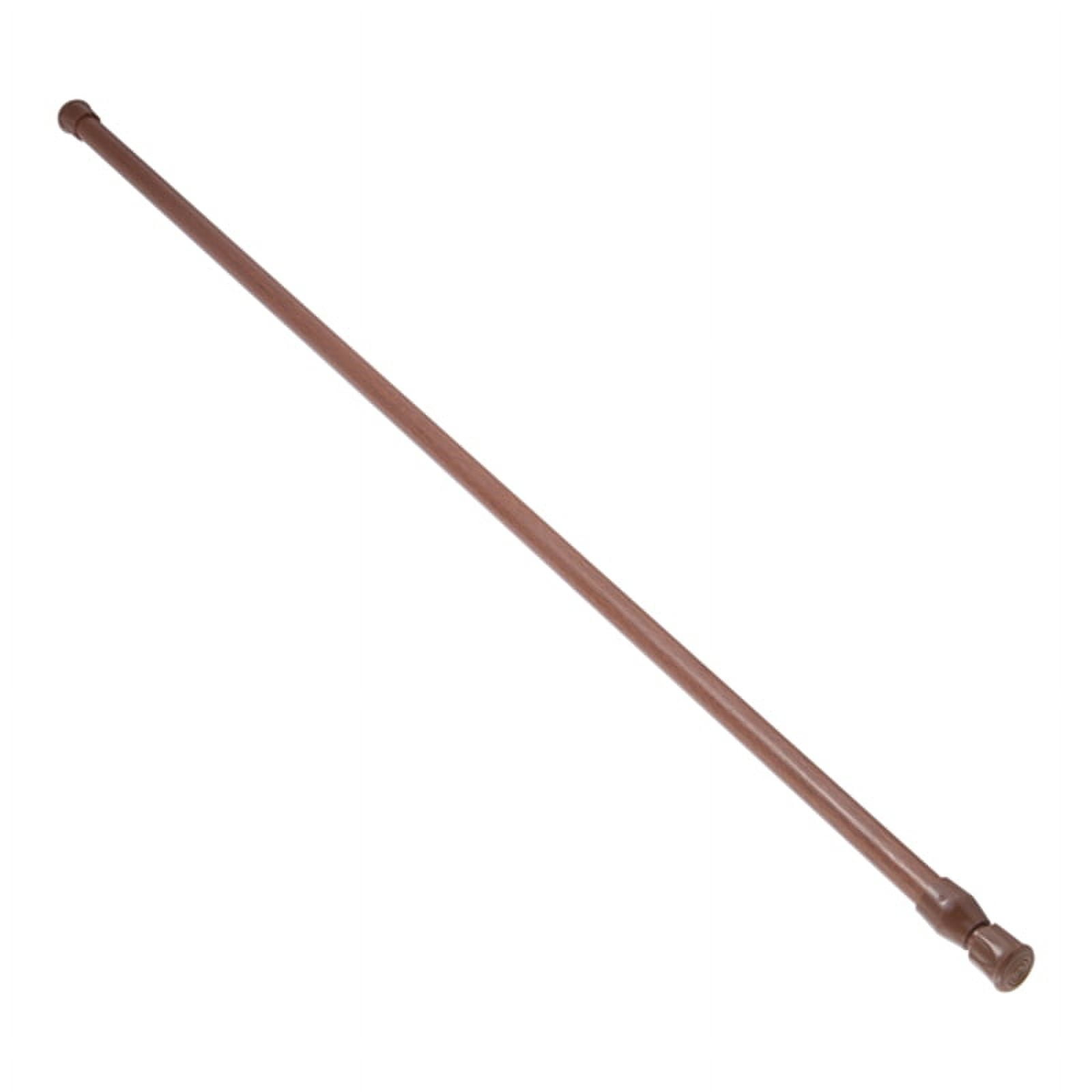 Extendable Telescopic Spring Loaded Net Voile Tension Curtain Rail Pole Rods,70-120cm,Wood color