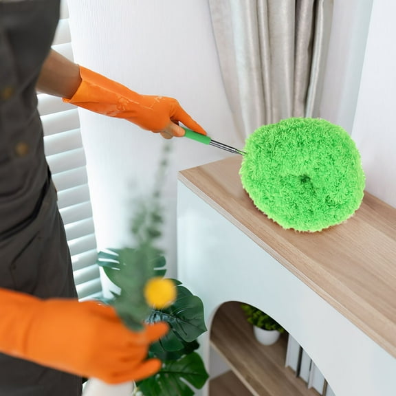 Extendable Telescoping Duster | Adjustable Length Dusting Tool with 360° Head | Non-Slip Handle for Ceiling & Furniture Cleaning | Safe Material | Household Cleaning Supplies (1 Pack)