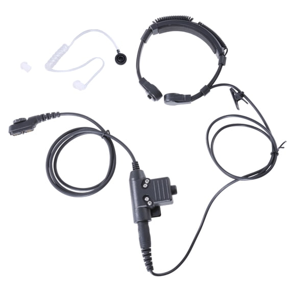 Extendable Throat Vibrations Push to Talk Mic Microphones Air Tubes Earpiece Headsets for PD780 PT580H PD780G