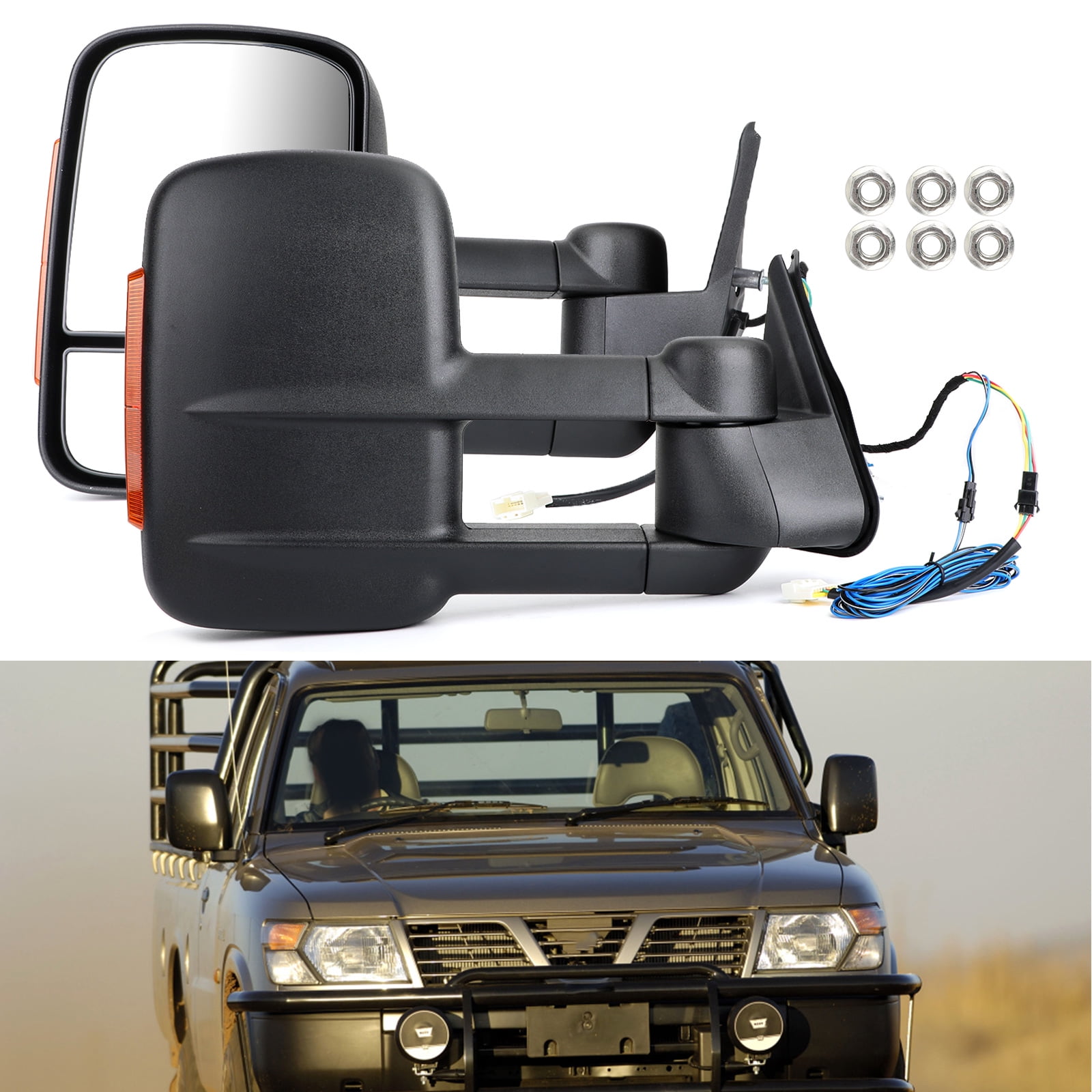Extendable Towing Mirrors For NISSAN PATROL GU Y60/Y61/Y62 1997