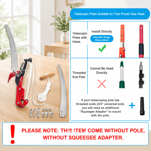 Extendable Tree Pruner Head Without Pole Pruning Shears