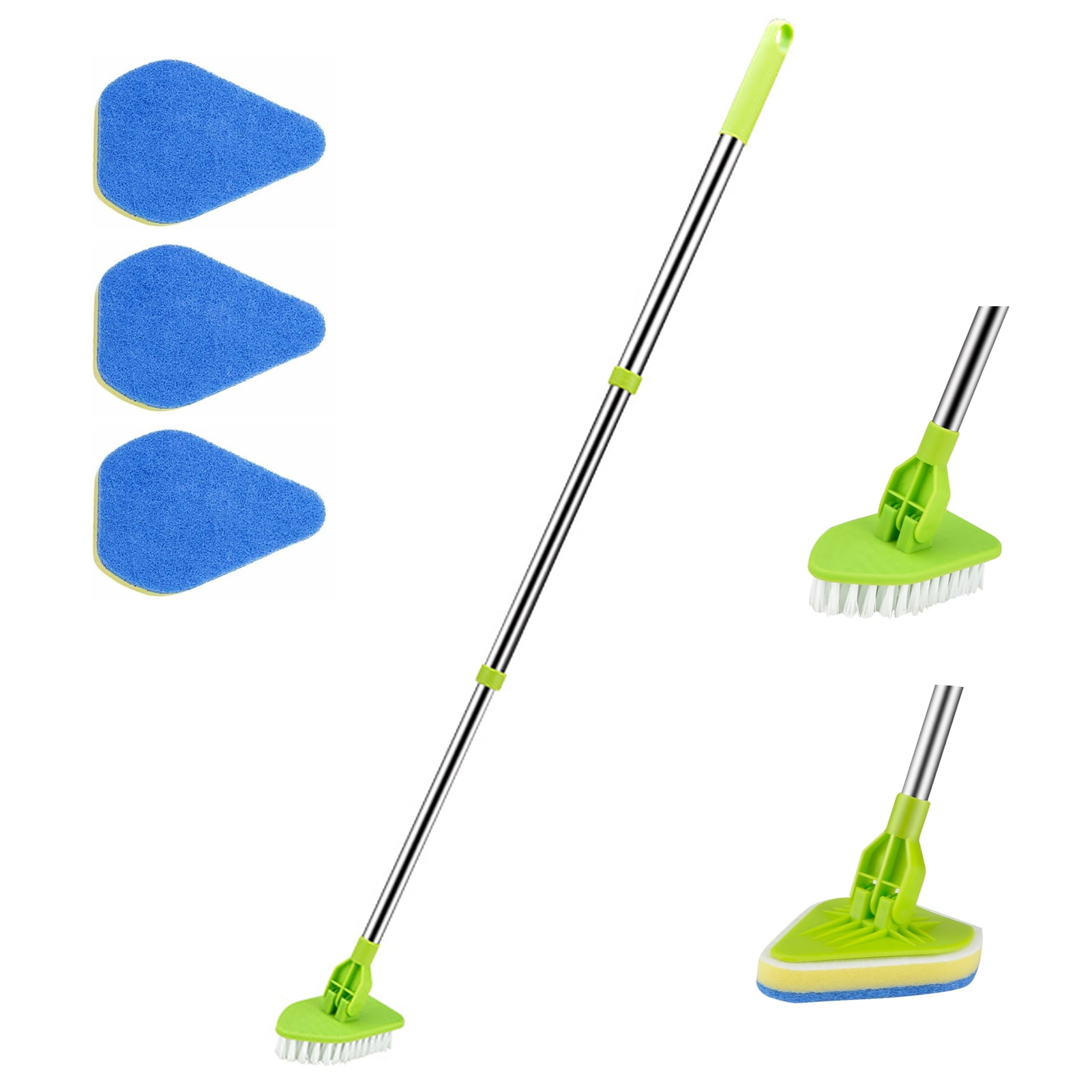 Extendable Tub and Tile Scrubber, Scrub Cleaning Brush with Long Handle 37'', With 1 Stiff