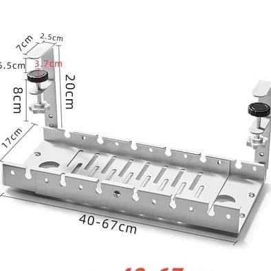 Extendable Under Desk Cable Management Wire Table Pc Computer Cord Socket Holder  Wire Organizer Tray TOGC