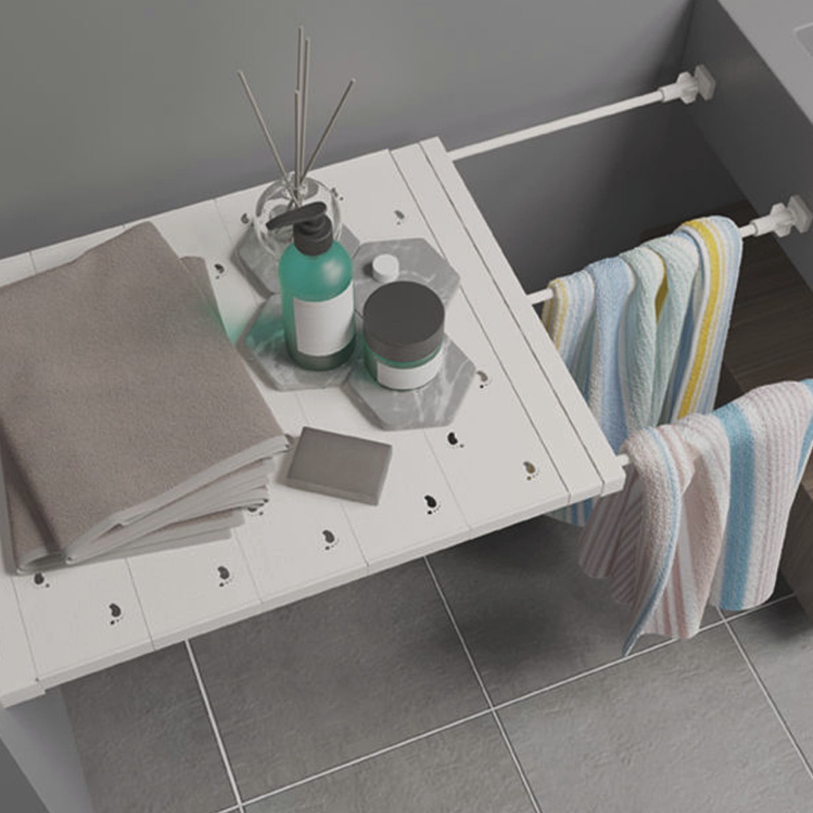 Extendable Racks Extendable Wardrobe Storage Rack - Retractable No-drill Design ...
