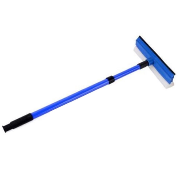 Extendable Window Squeegee Cleaner with Scraper and Sponge Brush, Professional Glass Cleaning Tool for Home Office Storefront Car Boat Windshield Shower Door Mirror Wiper