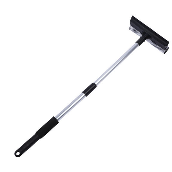 Extendable Window Squeegee With Microfiber Blade, 3-in-1 Glass Cleaner For Home & Car, Adjustable Handle For Shower Doors & Mirrors