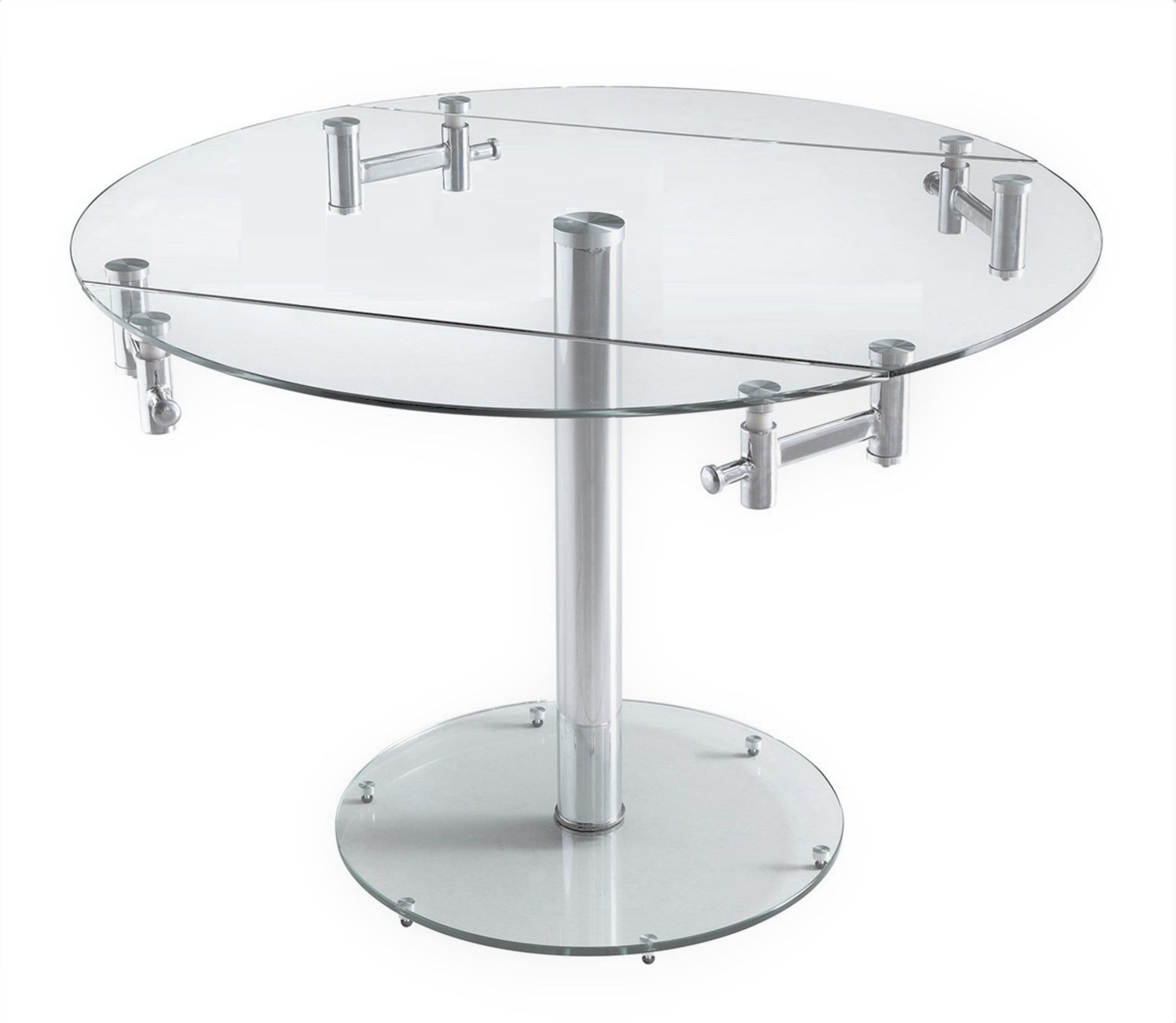 Extendable circle online glass dining table