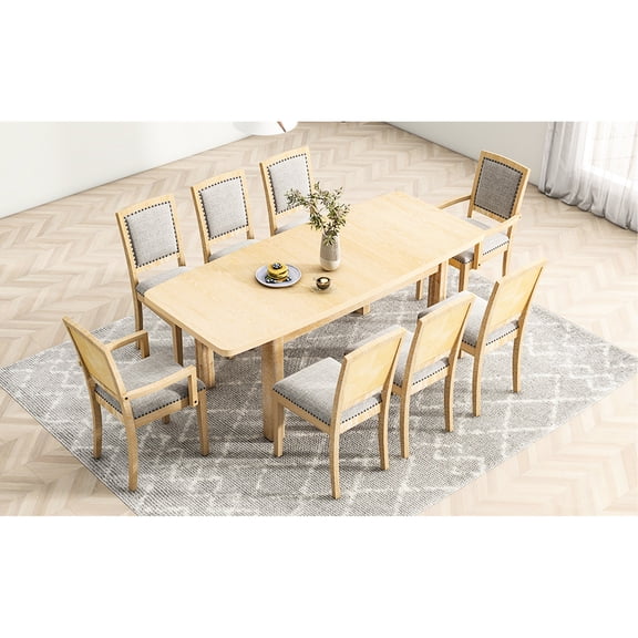 Extendable table set with padded chairs / Comfortable seating for long meals