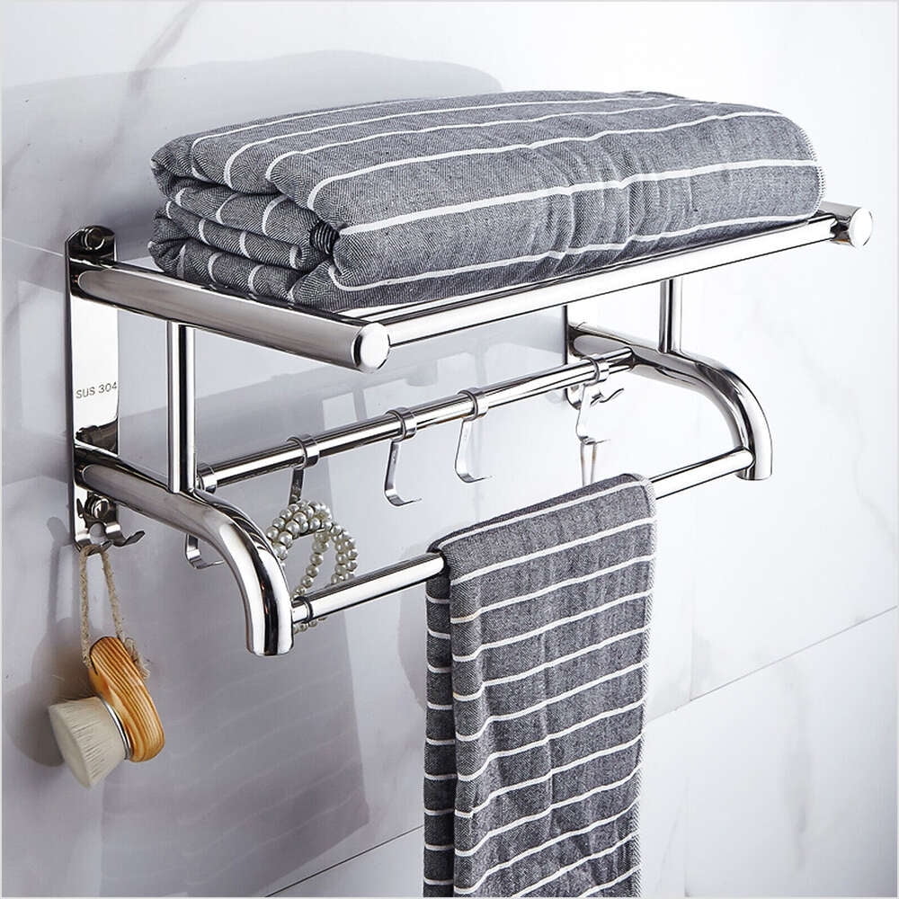 Extendable Towwel Rack Wall Mounted Hotel Towwel Organizer Shelf With 