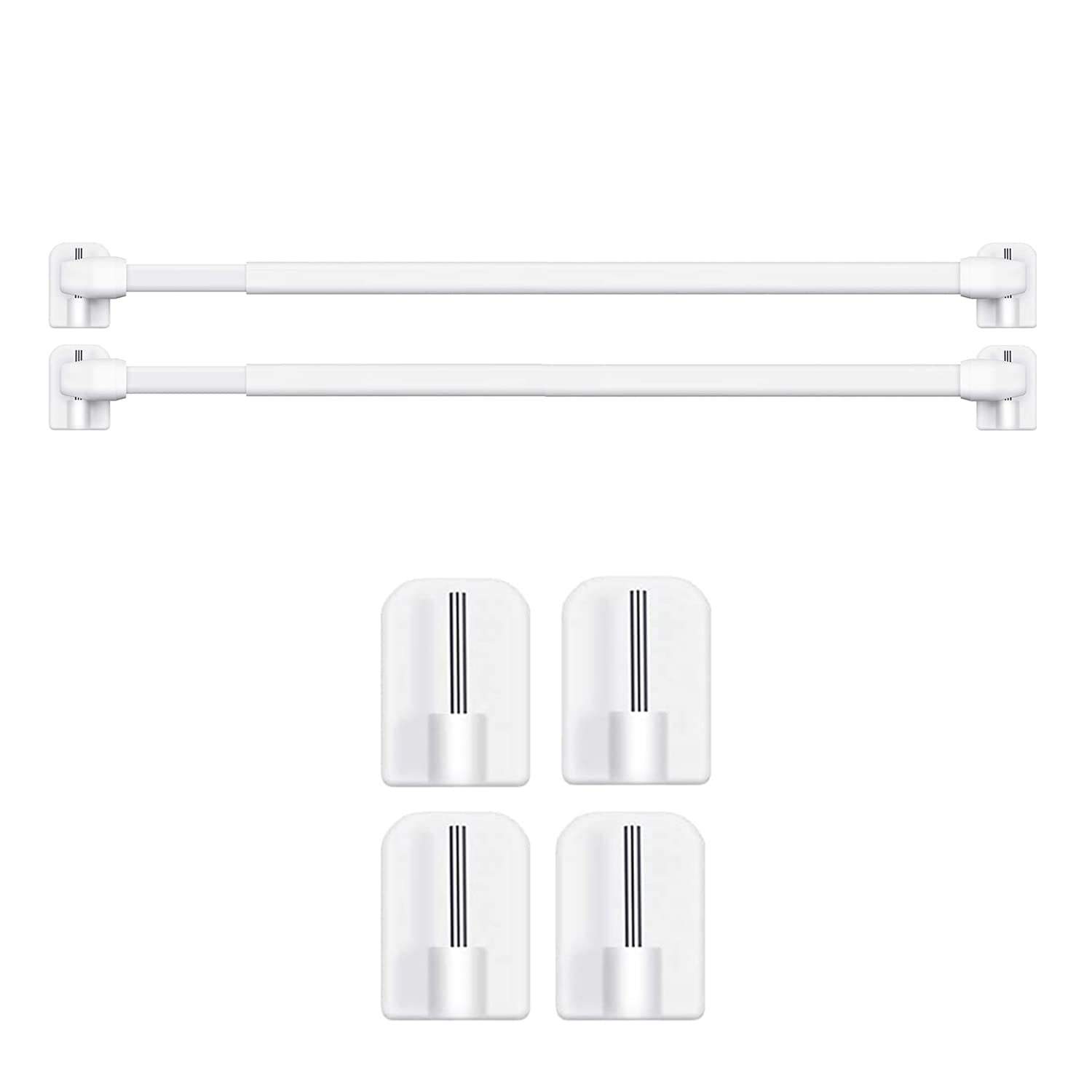 Extendable window curtain rod with self-adhesive hooks Tletseagh ...