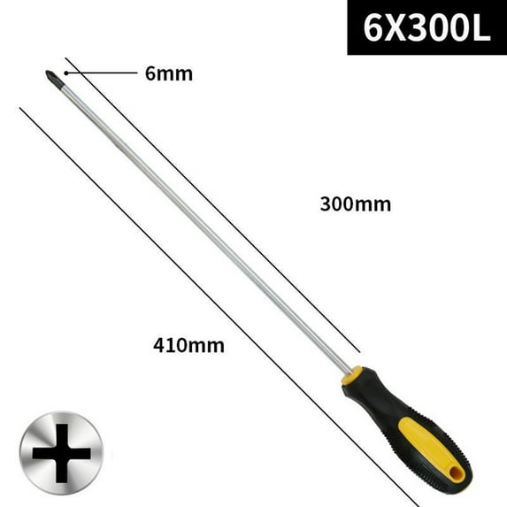 Extended 12-Inch Long Phillips Screwdriver With Rubber Handle Magnetic Screwdriver