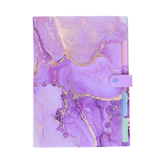 Extended 5-Pocket Accordion File Folder â Important Document Sorting Folder, Student & Household Bill Organizer, Poly Folder with Expandable Spine Purple