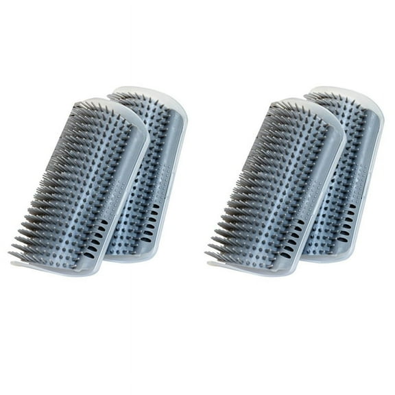 Extended (6.1Inch) 4 Pack Cat Self Groomer for Indoor Cats Face Scratchers Wall Corner Grooming Brush