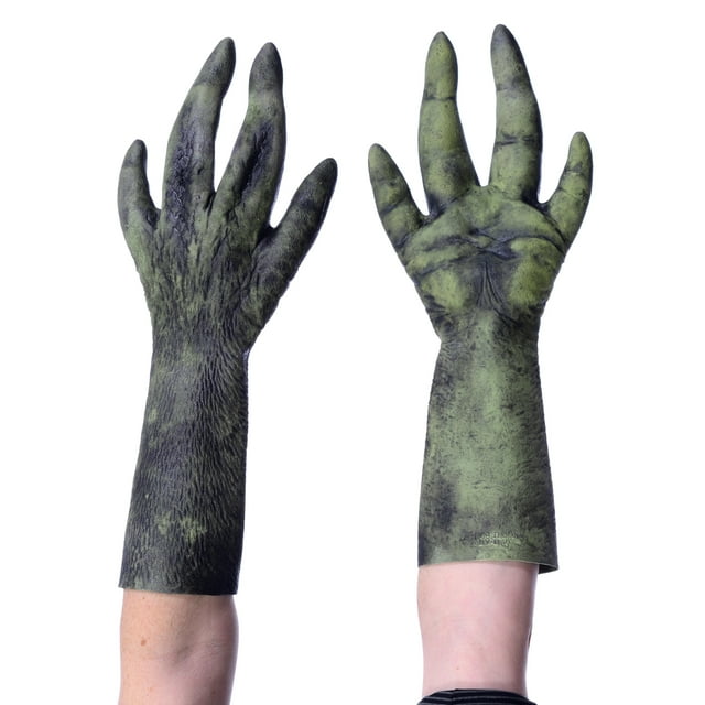 Extended Alien Costume Hands in green All Latex Full Coverage Costume ...