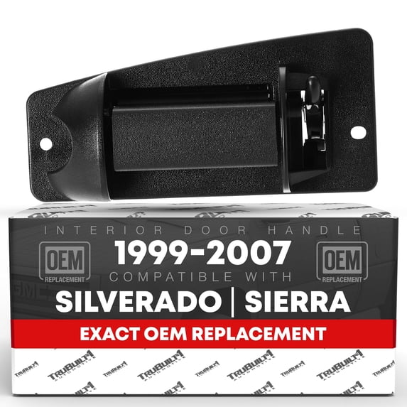 T1A Extended Cab Door Handle, Rear Driver Door Handle Compatible with 1999-2007 Chevrolet Silverado 1500 2500; 99-07 GMC Sierra 1500 2500, 01-07 Sierra, Silverado 3500 - Black - OEM 15758172