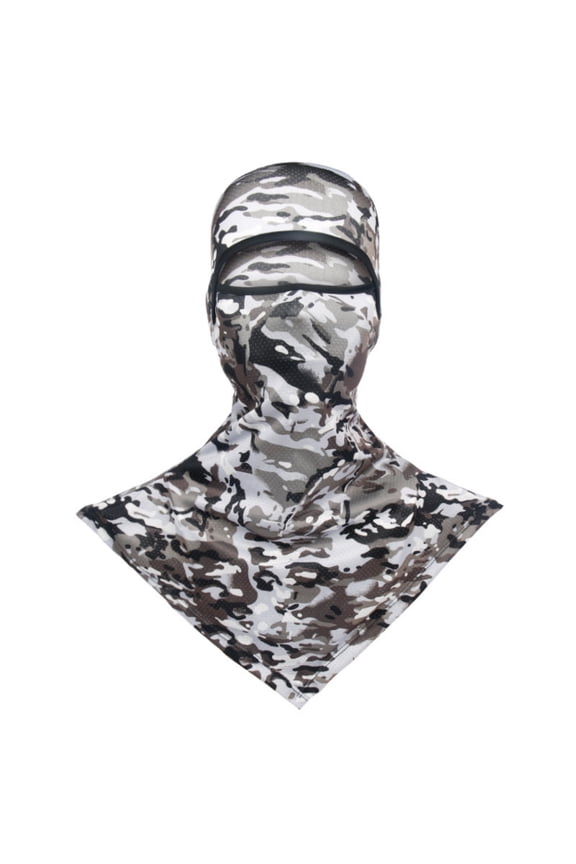 Extended Camo Balaclava Face Mask for Men, Cooling Breathable Full Face Shield for Cycling Motorcycle Running, Quick-Dry Helmet Liner Neck Gaiter for Outdoor Tactical Sports