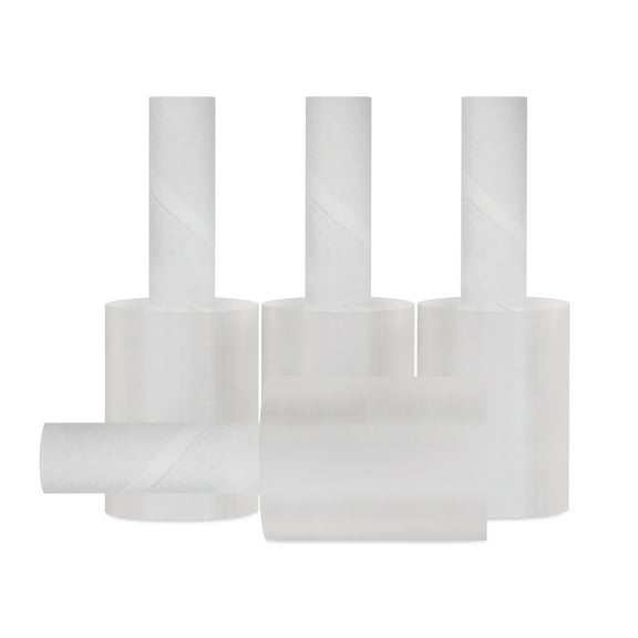 SSBM Mini Hand Stretch Wrap with Extended Core 5" x 700' 12 Rolls 120 Gauge Clear Plastic Shrink Film for Packing Moving