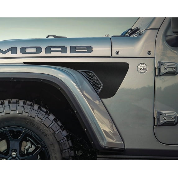 Extended Fender Vent Vinyl Decal Compatible with and Fits Jeep Wrangler JL/Jeep Gladiator JT 2018-2024 - Set of Two