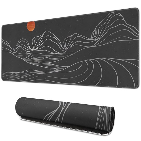 "Extended Gaming Mouse Pad (31.5x11.8 Inch): Improve Your Gaming & Office Efficiency | Mountain Design, Stitched Edges, Stable Rubber Base"