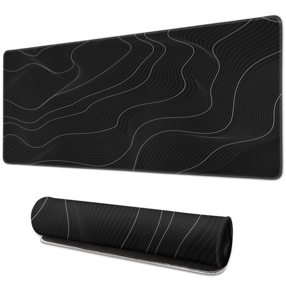 "Extended Gaming Mouse Pad (31.5x11.8 Inch): Ultimate Gaming & Working Experience with Mountain Design, Stitched Edges, Stable Rubber Base"