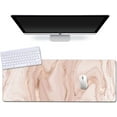 thumbnail image 1 of Extended Gaming Mouse Pad (31.5x11.8 in), Large Non-Slip Rubber Base Mousepad, Keyboard Mouse Mat Desk Pad for Work, Game - Rose Gold Splash Pink Marble Texture, 1 of 6