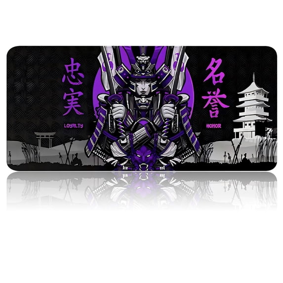 Extended Gaming Mouse Pad, 35.4"x15.7" Japanese Loyrlty Honor Desk Mat for Keyboard and Mouse, Non-Slip Water-Resistant