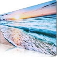 thumbnail image 1 of Extended Gaming Mouse Pad (35.4x15.7 in), Large 3mm Non-Slip Rubber Base Mousepad with Stitched Edges, Waterproof Keyboard Mouse Mat Desk Pad for Work, Game, Office, Home - Sun Beach, 1 of 6
