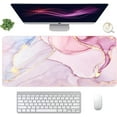 thumbnail image 1 of Extended Gaming Mouse Pad(35.4x15.7 in), Large Desk Pad Laptop Computer Keyboard Mat Waterproof Desk Decor Writing Pad for Work, Game, Office, Home - Pink Marble, 1 of 6