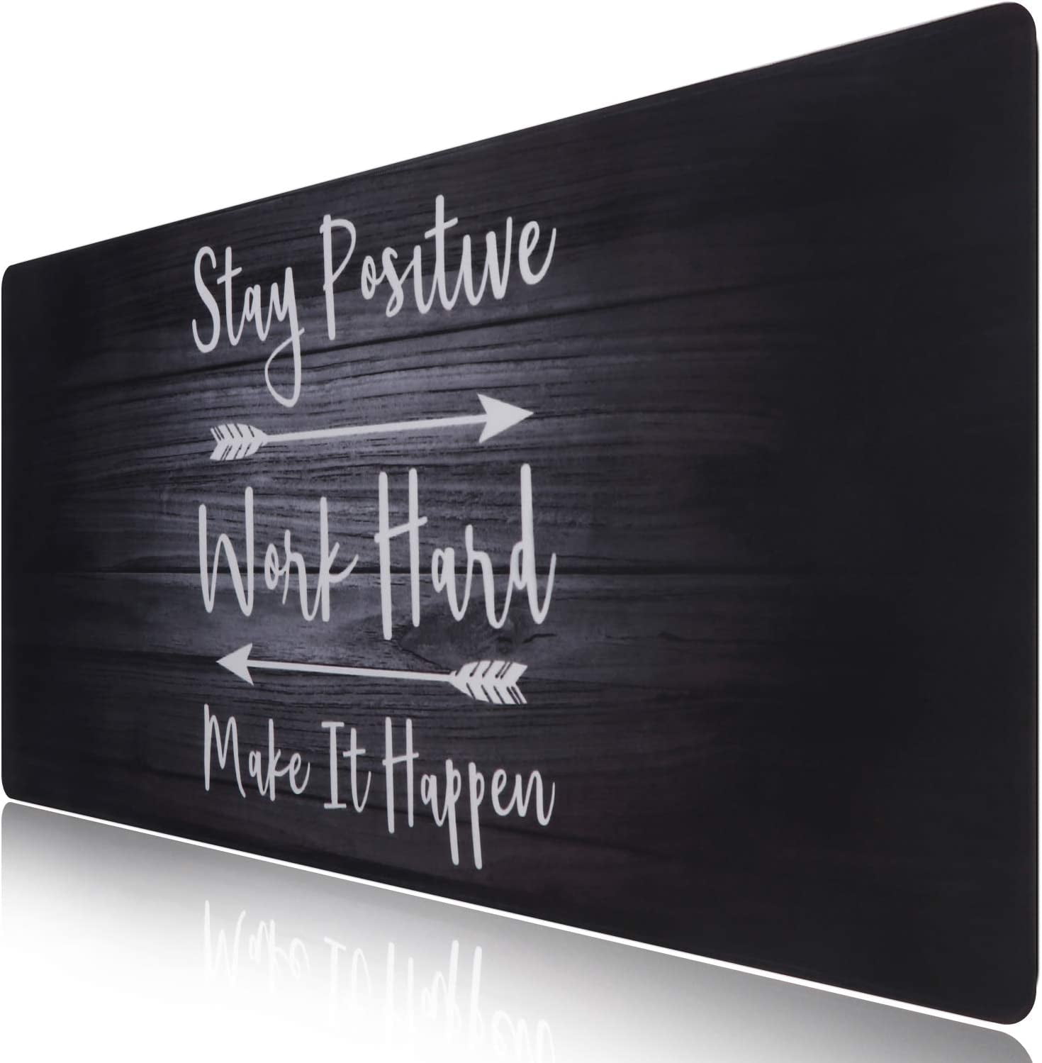 Extended Gaming Mouse Pad (35.4x15.7 in), Large Non-Slip Rubber Base Mousepad with Stitched Edges, Waterproof Keyboard Mouse Mat Desk Pad for Work, Game, Office, Home - Stay Positive