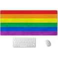 thumbnail image 1 of Extended Gaming Mouse Pad (35.4x15.7 in), Large Non-Slip Rubber Base Mousepad with Stitched Edges, Waterproof Keyboard Mouse Mat Desk Pad for Work, Game, Office, Home - LGBT Colored Flag of Gay, 1 of 6