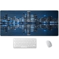 thumbnail image 1 of Extended Gaming Mouse Pad (35.4x15.7 in), Large Non-Slip Rubber Base Mousepad with Stitched Edges, Waterproof Keyboard Mouse Mat Desk Pad for Work, Game, Office, Home - Chicago Skyline, 1 of 5