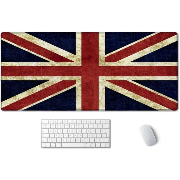 Extended Gaming Mouse Pad (35.4x15.7 in), Large Non-Slip Rubber Base Mousepad with Stitched Edges, Waterproof Keyboard Mouse Mat Desk Pad for Work, Game, Office, Home - Flag of England