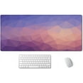 thumbnail image 1 of Extended Gaming Mouse Pad (35.4x15.7 in), Large Stable Rubber Base Mousepad with Stitched Edges, Keyboard Mouse Mat Desk Pad for Work, Game, Office, Home - Light Blue Purple Triangle, 1 of 6