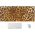 thumbnail image 1 of Extended Gaming Mouse Pad (35.5x15.7 in), Large Non-Slip Rubber Base Mousepad with Stitched Edges, Waterproof Keyboard Mouse Mat Desk Pad for Work, Game, Office, Home - Leopard Print, 1 of 6