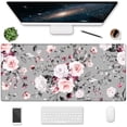 thumbnail image 1 of Extended Gaming Mouse Pad, 35.5x15.75" Non-Slip Oversized Desk Pad Mousepad with Stitched Edges Waterproof Keyboard Mouse Mat Desk Protector for Game, Office and Home, Gray Rose, 1 of 6