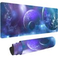 thumbnail image 1 of Extended Gaming Mouse Pad Blue Planet, Large Mousepad with Soft Cloth for Laptop, Starry Landscape Non-Slip Rubber Base Waterproof Keyboard Pad, Desk Mat for Gamer Office, 31.5 x 11.8 Inch BDZXSE010, 1 of 6