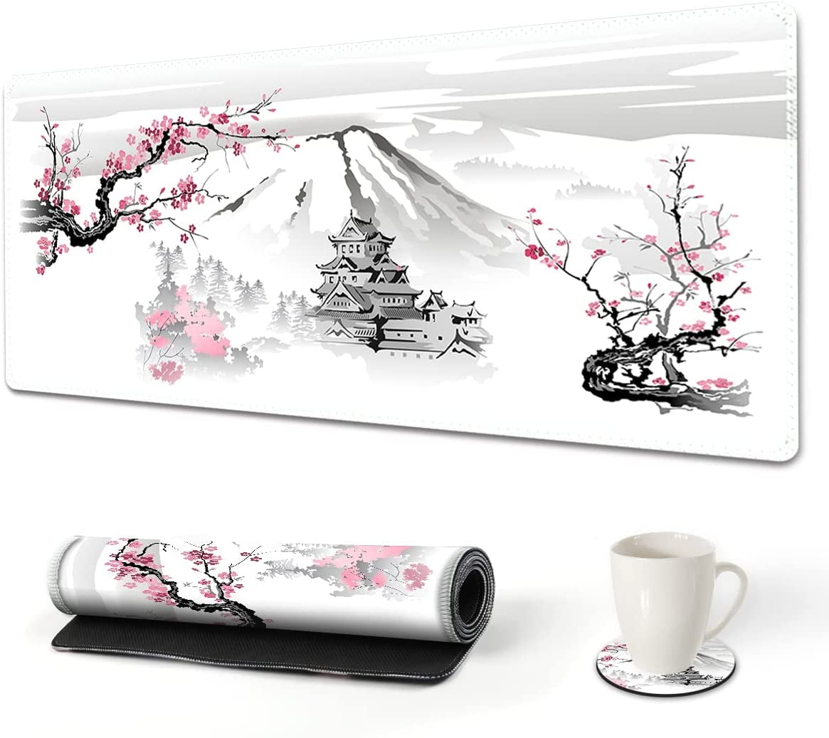 Extended Gaming Mouse Pad Cherry Blossoms Japanese XXL ArtSo Large ...