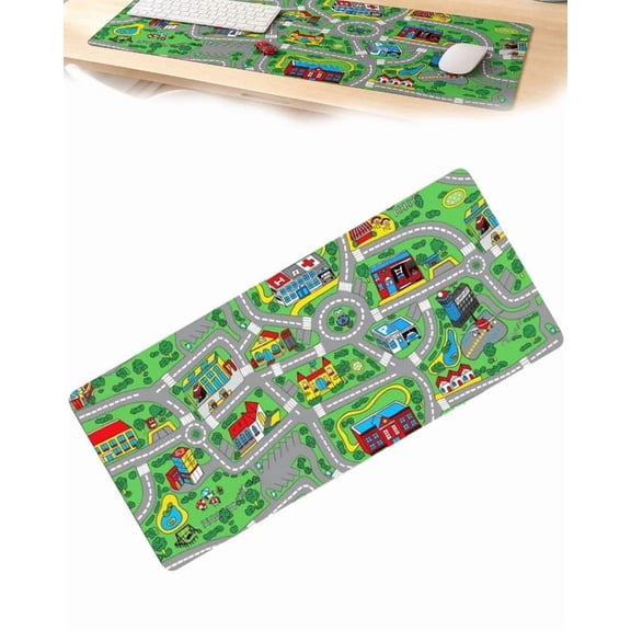 Extended Gaming Mouse Pad Desk Mat for Computer and Laptop - Retro City Road