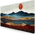 thumbnail image 1 of Extended Gaming Mouse Pad Large Desk Mat XXL 35.4x15.7in Mouse Pad Non-Slip Rubber Base Keyboard Pad Waterproof Desktop Mat for Laptop Computer Work Game Home Office-Abstract Red Sun, 1 of 6