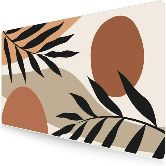 Extended Gaming Mouse Pad Large Desk Mat XXL 35.4x15.7in Mouse Pad Non-Slip Rubber Base Keyboard Pad Waterproof Desktop Mat for Laptop Computer Work Game Home Office-Abstract Leaves