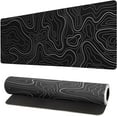 thumbnail image 1 of Extended Gaming Mouse Pad, Large Gaming Mouse Waterproof with Stitched Edges, Non-Slip Desktop Pad for Home and Office, Level Up Your 31.5x11.8 Inch\u2026 (Black Topographic), 1 of 6
