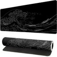 thumbnail image 1 of Extended Gaming Mouse Pad, Large Gaming Mouse Waterproof with Stitched Edges, Non-Slip Desktop Pad for Home and Office, Level Up Your 31.5x11.8 Inch\u2026 (Black Wave), 1 of 6