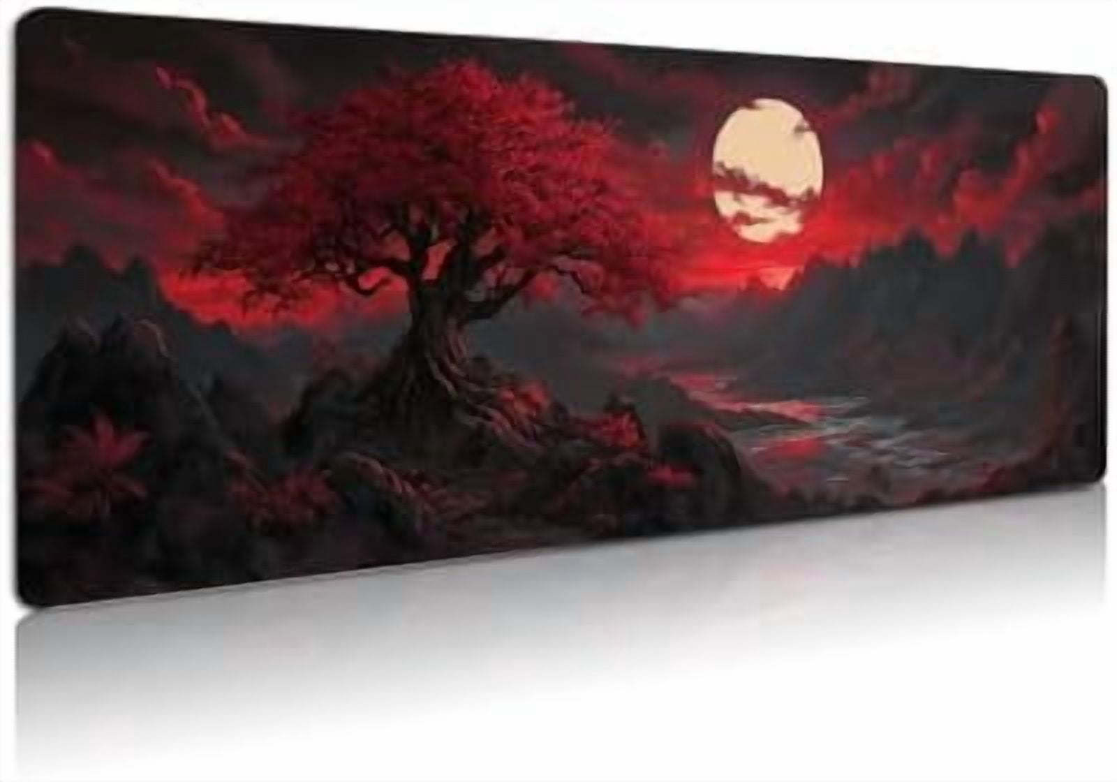 Extended Gaming Mouse Pad, Large Mouse Mat 3 mm Nature Rubber Base Mousepad with Stitched Edges, Non-Slip Desk Mat for Office Home Great Gift 31.5x11.8 Inch (Dark Canyon 1)