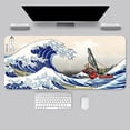 thumbnail image 1 of Extended Gaming Mouse Pad, Large Mouse Mat Desk Pad, Big Computer Keyboard Mousepad, 3mm Thick Long Non-Slip Rubber Base, 31.5 X 11.8 Inch (Gaming Great Wave Off Kanagawa), 1 of 7