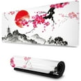 thumbnail image 1 of Extended Gaming Mouse Pad Large Size 31.5x11.8 inches Nonslip Rubber Base Desk Mat Stitched Edges Mousepad, Watercolor Cherry Blossom, 1 of 6