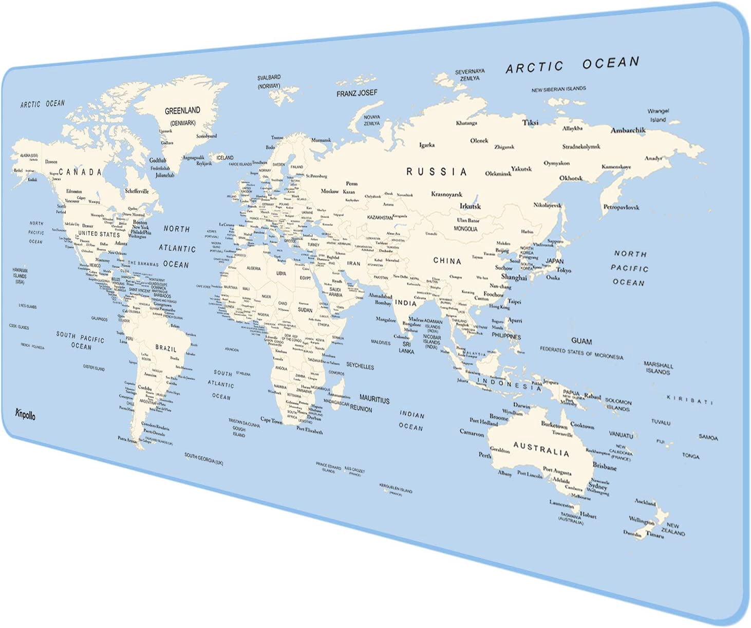 Extended Gaming Mouse Pad Large Size 35.4x15.7x0.12inches Anti-Fray Stitched Edges XXL Mousepad Desk Mat for Gamer Computer PC Keyboard and Mouse, World Map