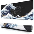 thumbnail image 1 of Extended Gaming Mouse Pad - Non-Slip Water-Resistant Rubber Base Computer Keyboard Mouse Mat, 35.1x15.75inch XXL Large Anime Mouse Pad for Desk Computer Office Gaming, Sea Wave, 1 of 6